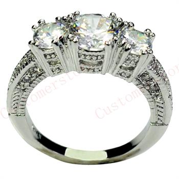 10k White Gold Filled Austrian Crystal Ring Size 7