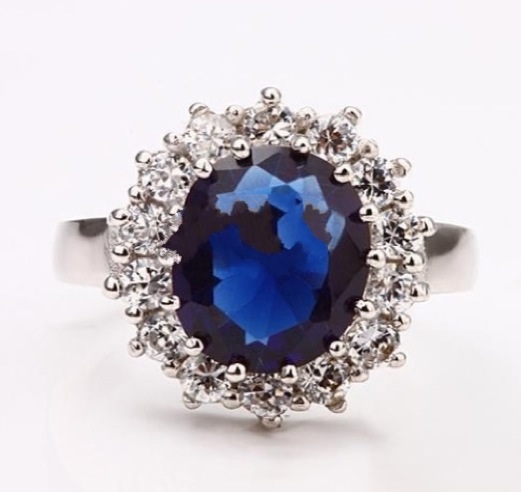 Kate Middleton Dutchess Of Cambridge Style Engagement Ring Royal Blue Size 7