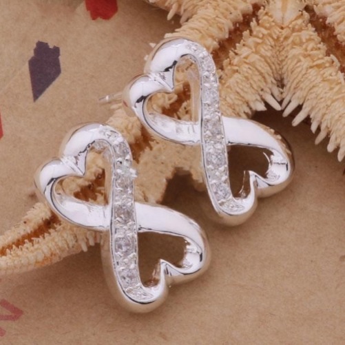 14k White Gold Plated Infinity Earrings